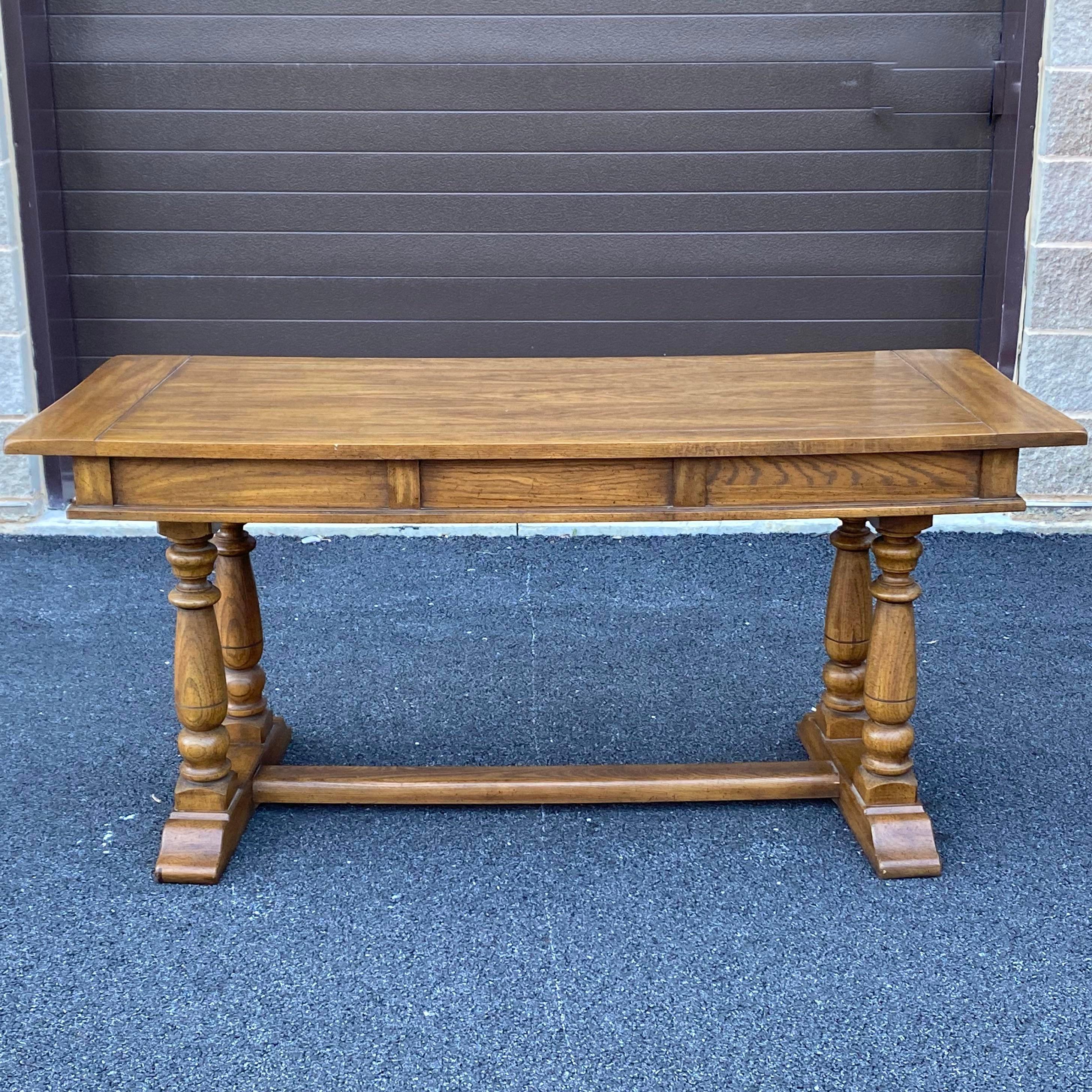 Mid-Century Curved Trestle Base Writing Desk from J.B. Van Sciver 1