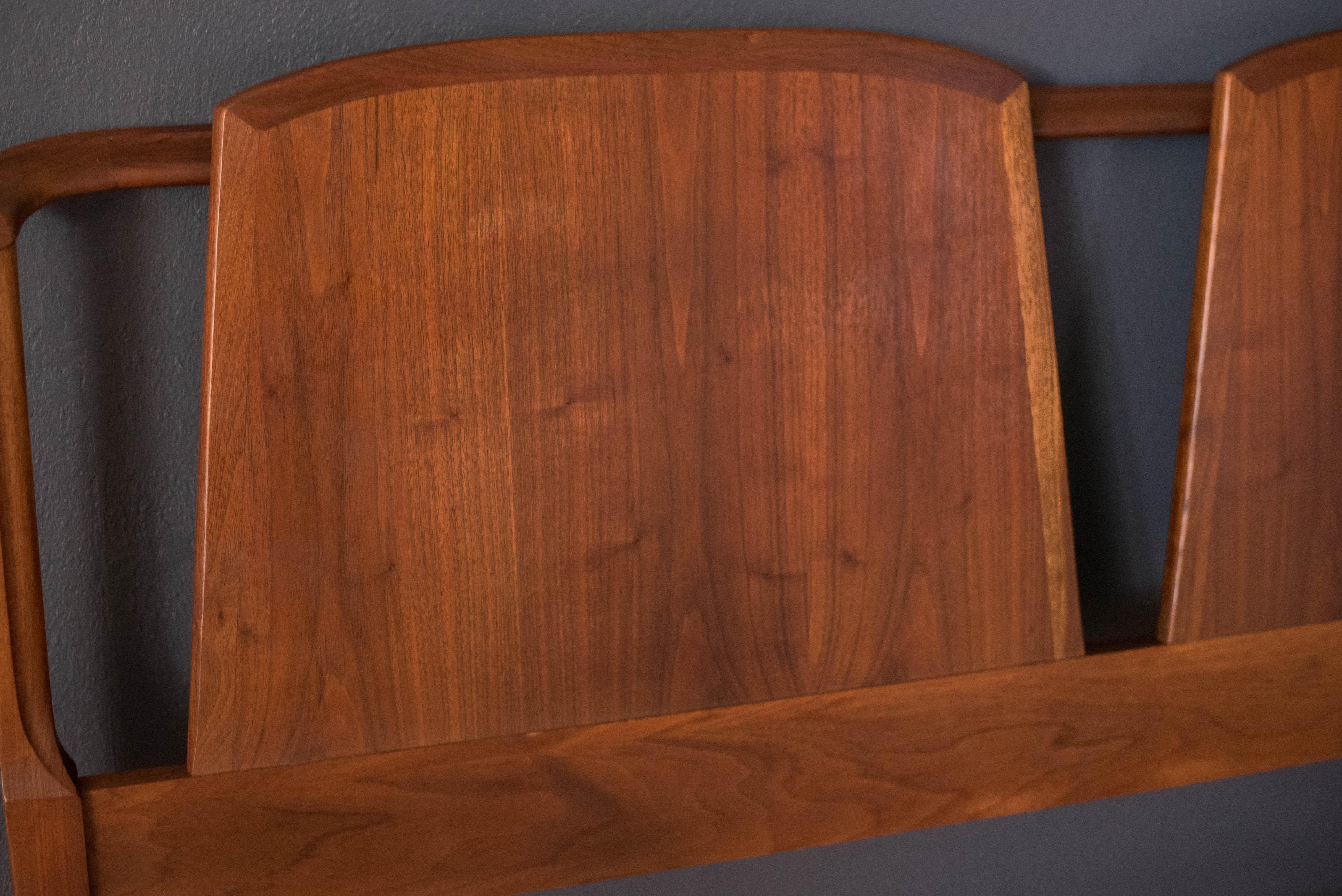 Mid-20th Century Mid-Century Curved Walnut Queen Headboard Frame by Dillingham