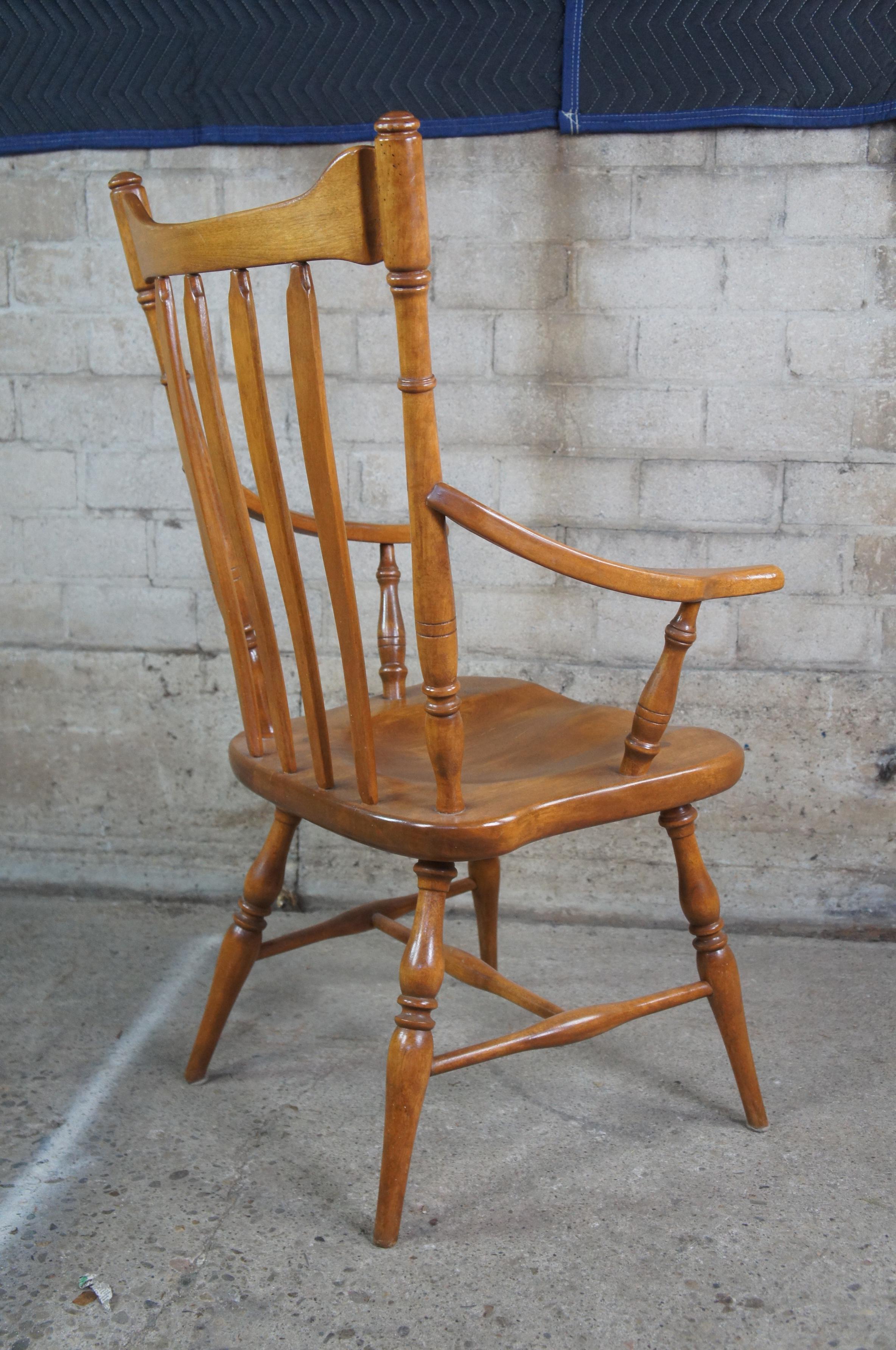 American Colonial Mid Century Cushman Classics Maple Fairfield Colonial Windsor Arm Chair 5921A 