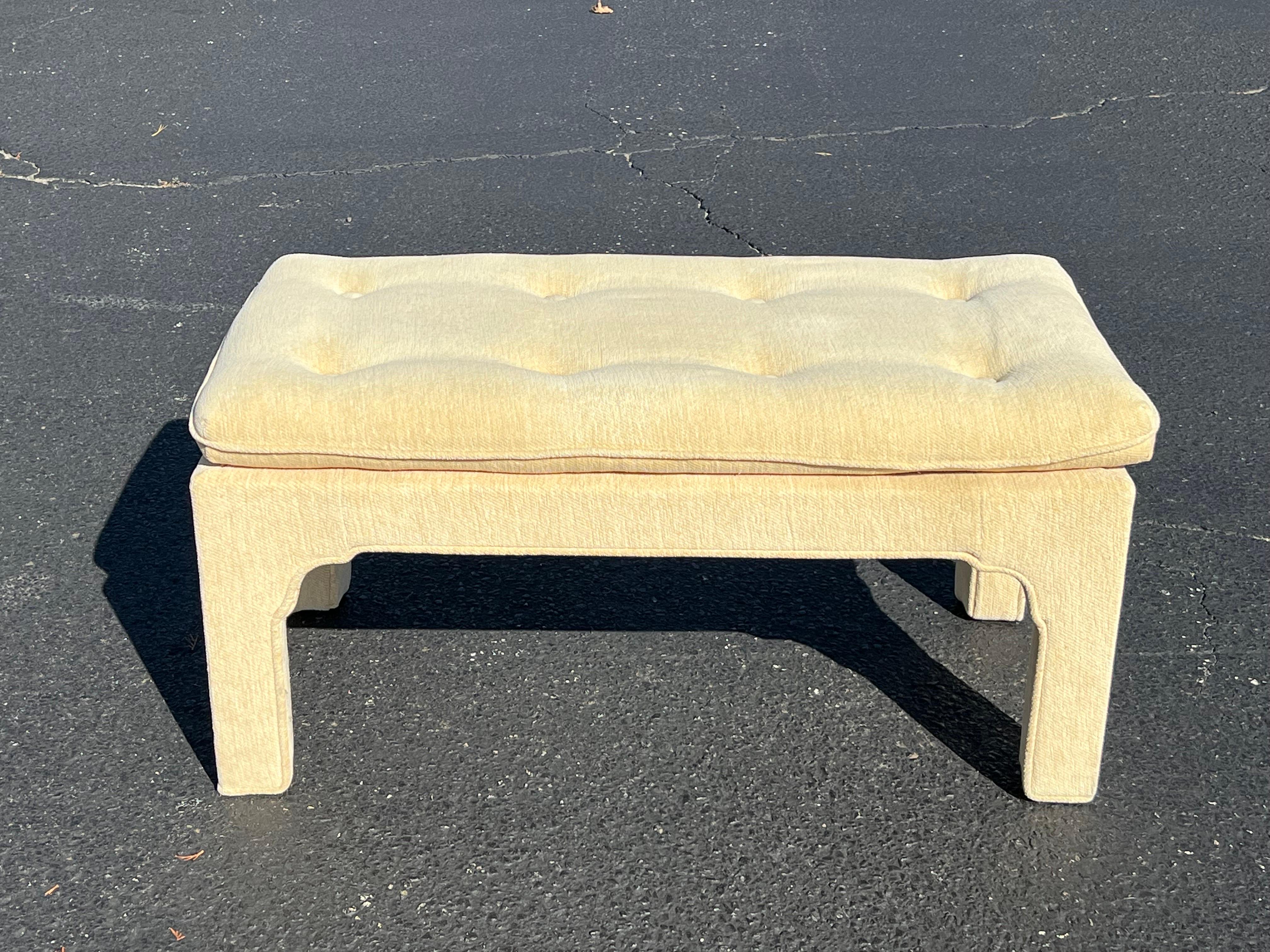 Mid Century Custom Upholstered Bench  In Good Condition For Sale In Redding, CT