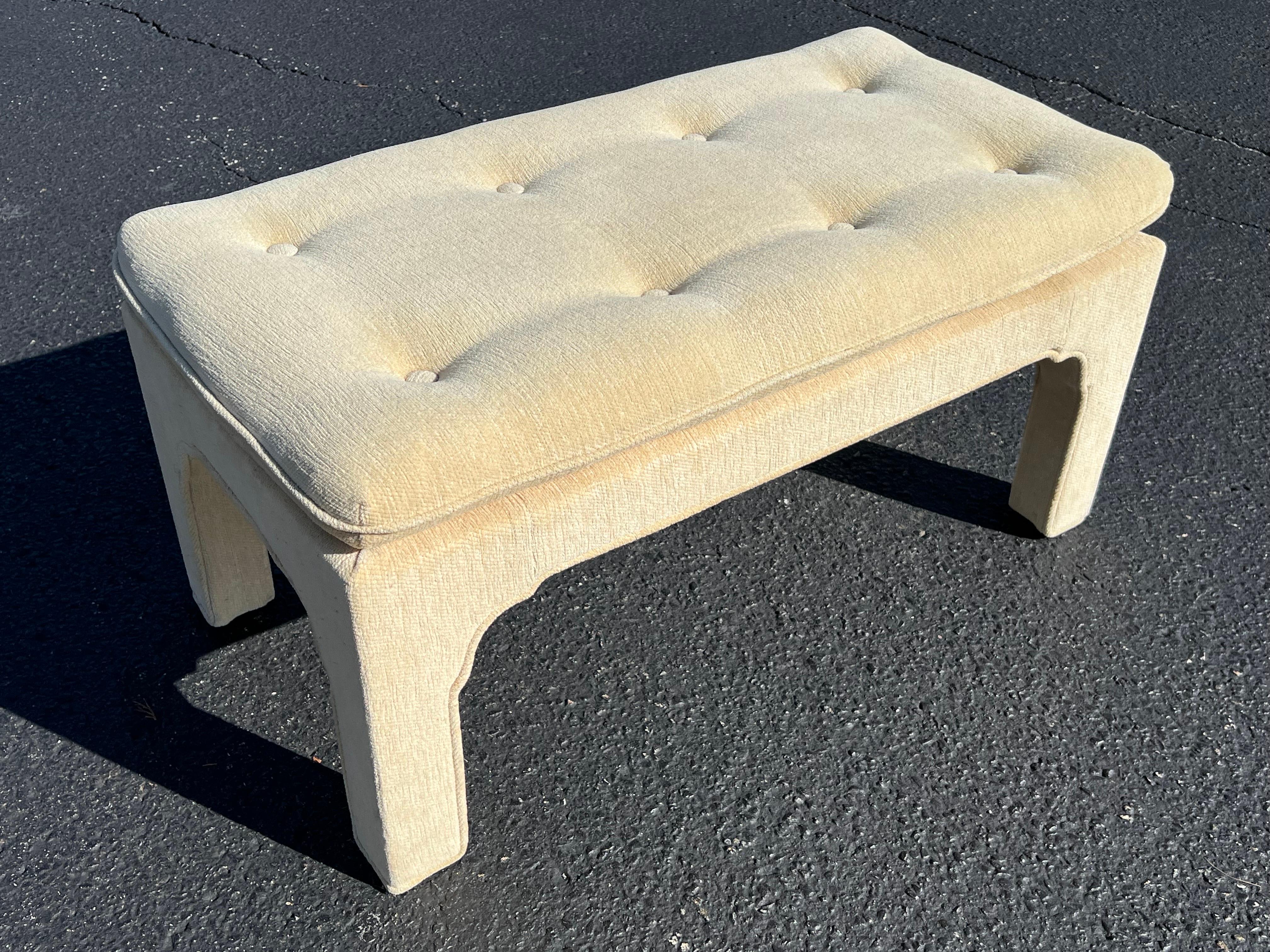 Late 20th Century Mid Century Custom Upholstered Bench  For Sale