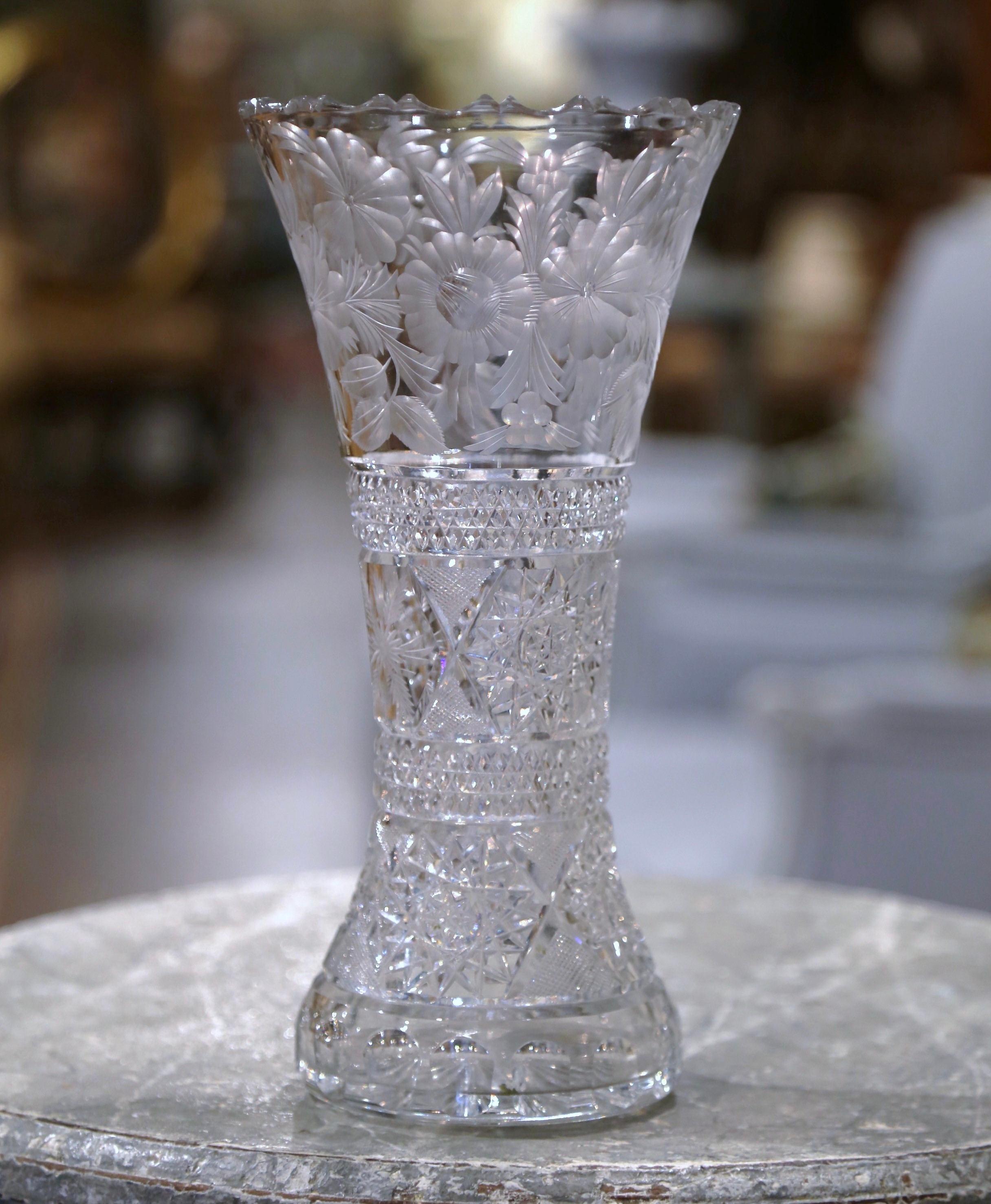 large cut crystal vase