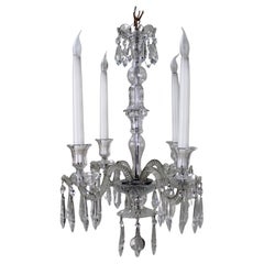 Vintage Mid-Century Cut Glass and Crystal Four-Arm Chandelier, c.1950