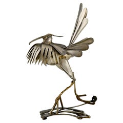 Vintage Mid Century Cutlery Sculpture of a Bird by Gerard Bouvier, France 1995