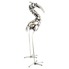 Sculpture de couverts d'un oiseau héron Gerard Bouvier