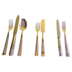 mid-century cutlery sets for 6, A Krupp, 42 pieces each, attributed to Gio Ponti