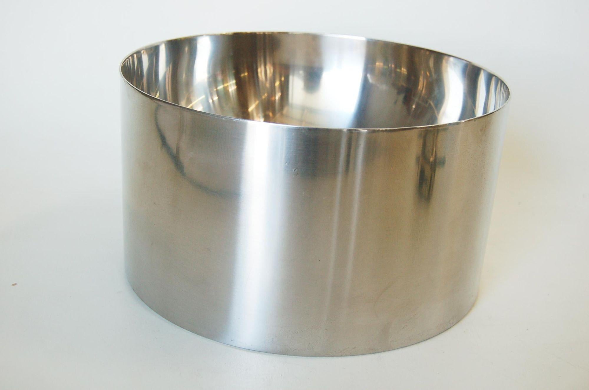 Stainless Steel Midcentury Cylinda-Line Serving Bowl by Arne Jacobsen for Stelton For Sale