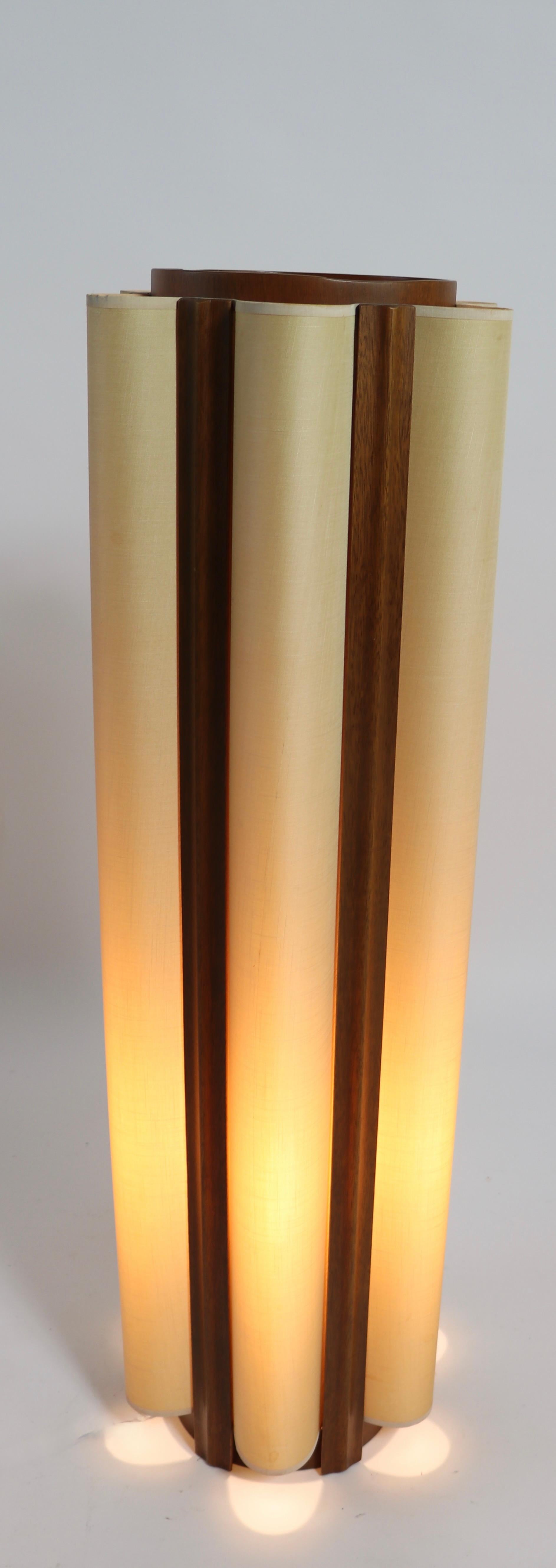 Wood Mid Century Cylinder Lamp Att. to the  Modeline Lamp Company