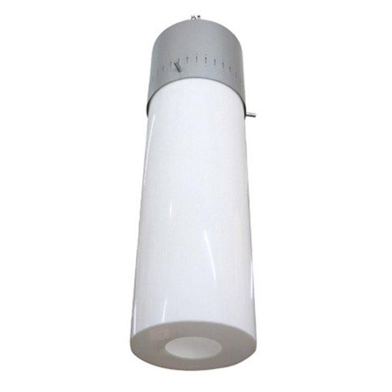 Américain Lampe à suspension cylindrique en silvertone du milieu du siècle dernier, vers 1958 en vente