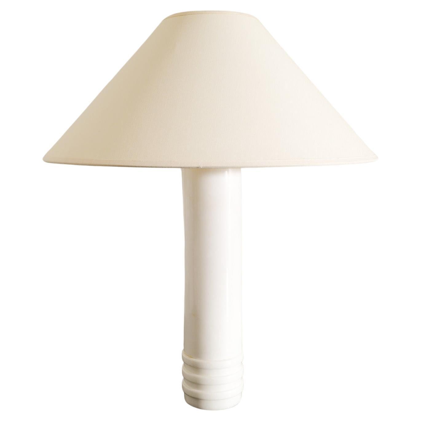Mid Century Cylinder Table Bed Lamp in Solid White Marble by Bergboms, 1960s For Sale