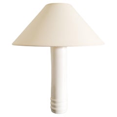 Mid Century Cylinder Table Bed Lamp in Solid White Marble by Bergboms, 1960s