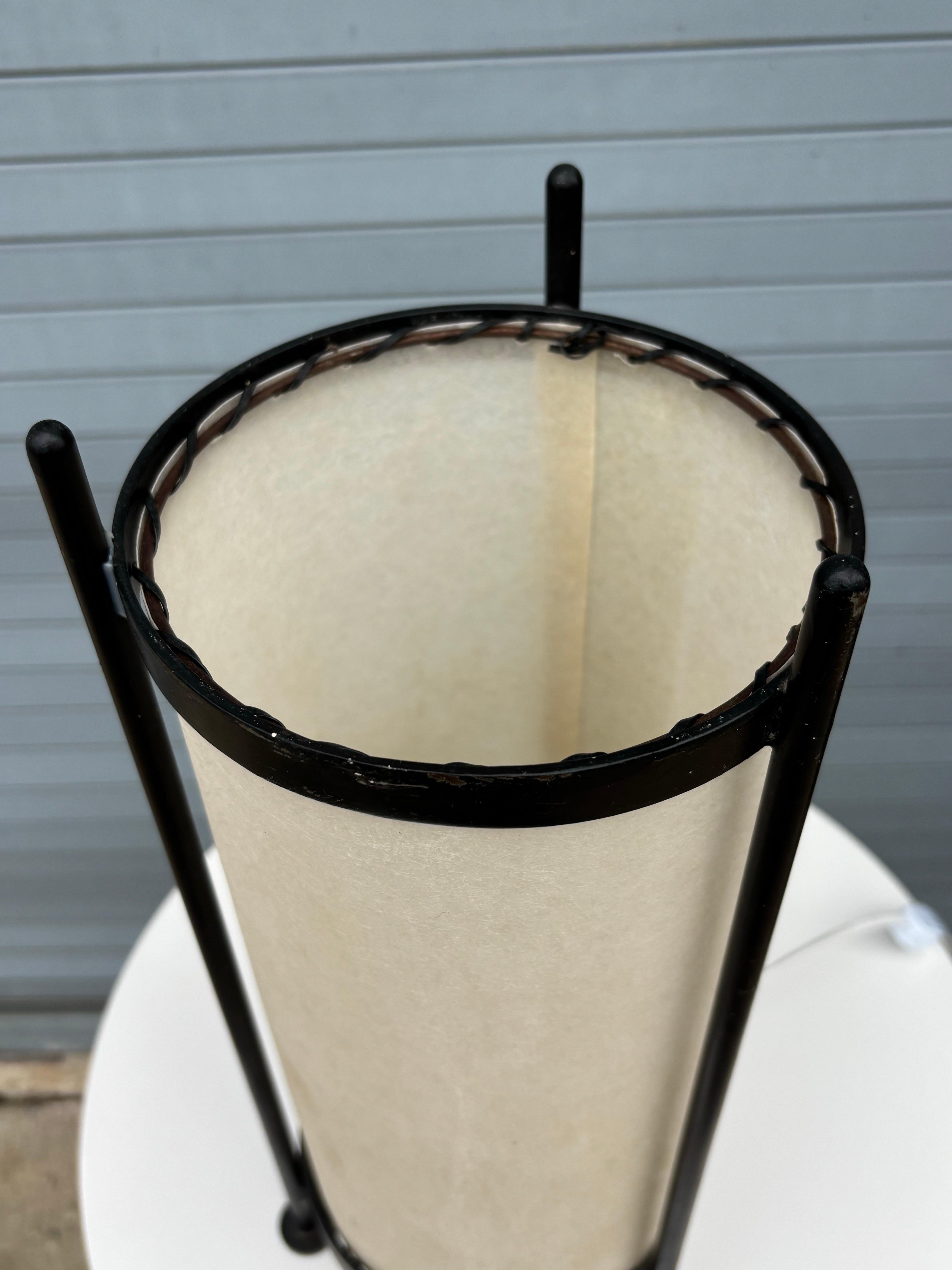 Mid-Century Cylinder 3-legged Table Lamp.  Newly rewired and ready to go!  Nice scale and size!  Adds nice light to just about any space!