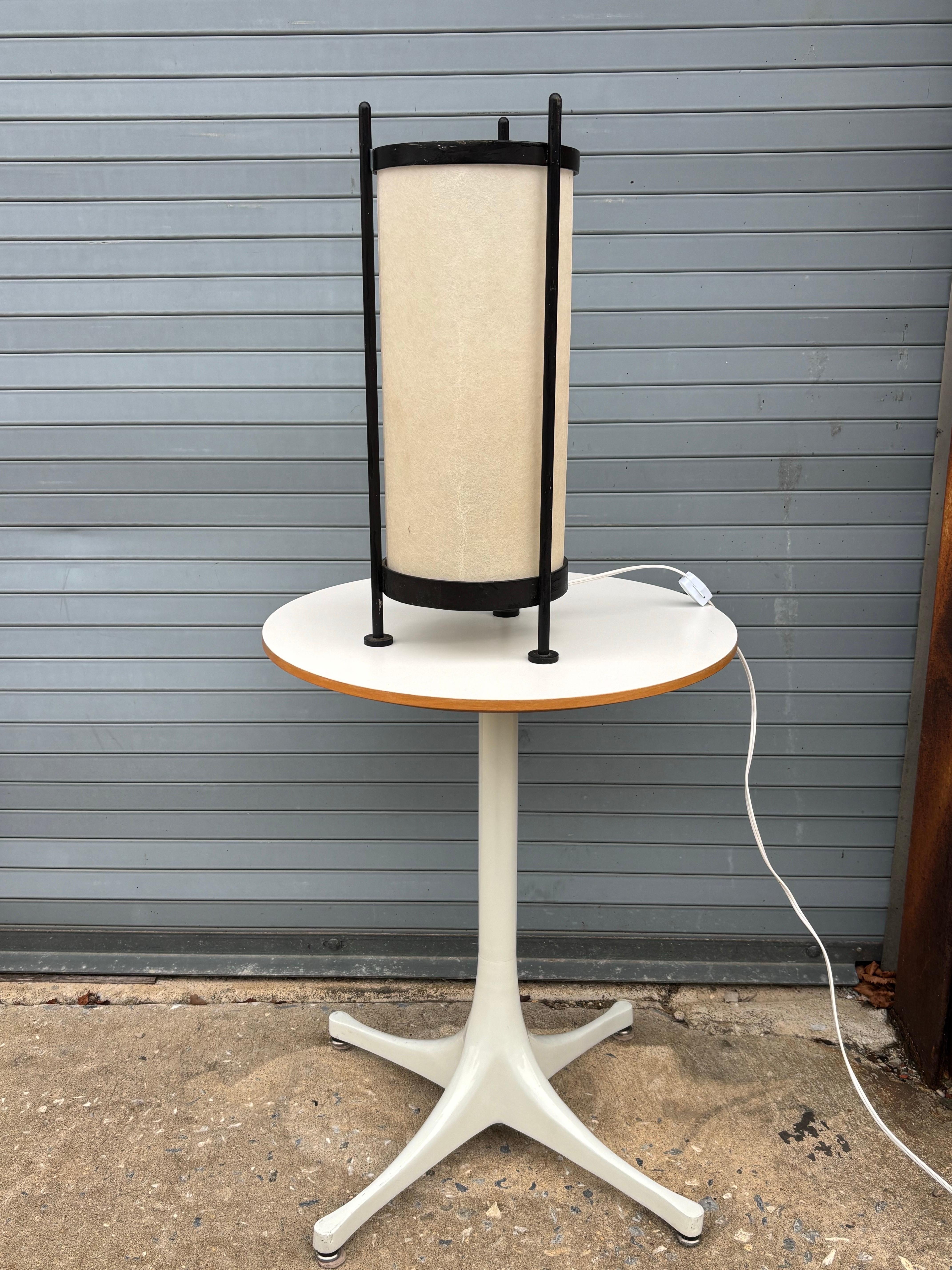 Mid-Century Cylinder Table Lamp In Good Condition In Philadelphia, PA