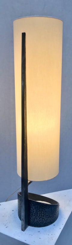 Midcentury Cylindrical Brutalist Table Lamp