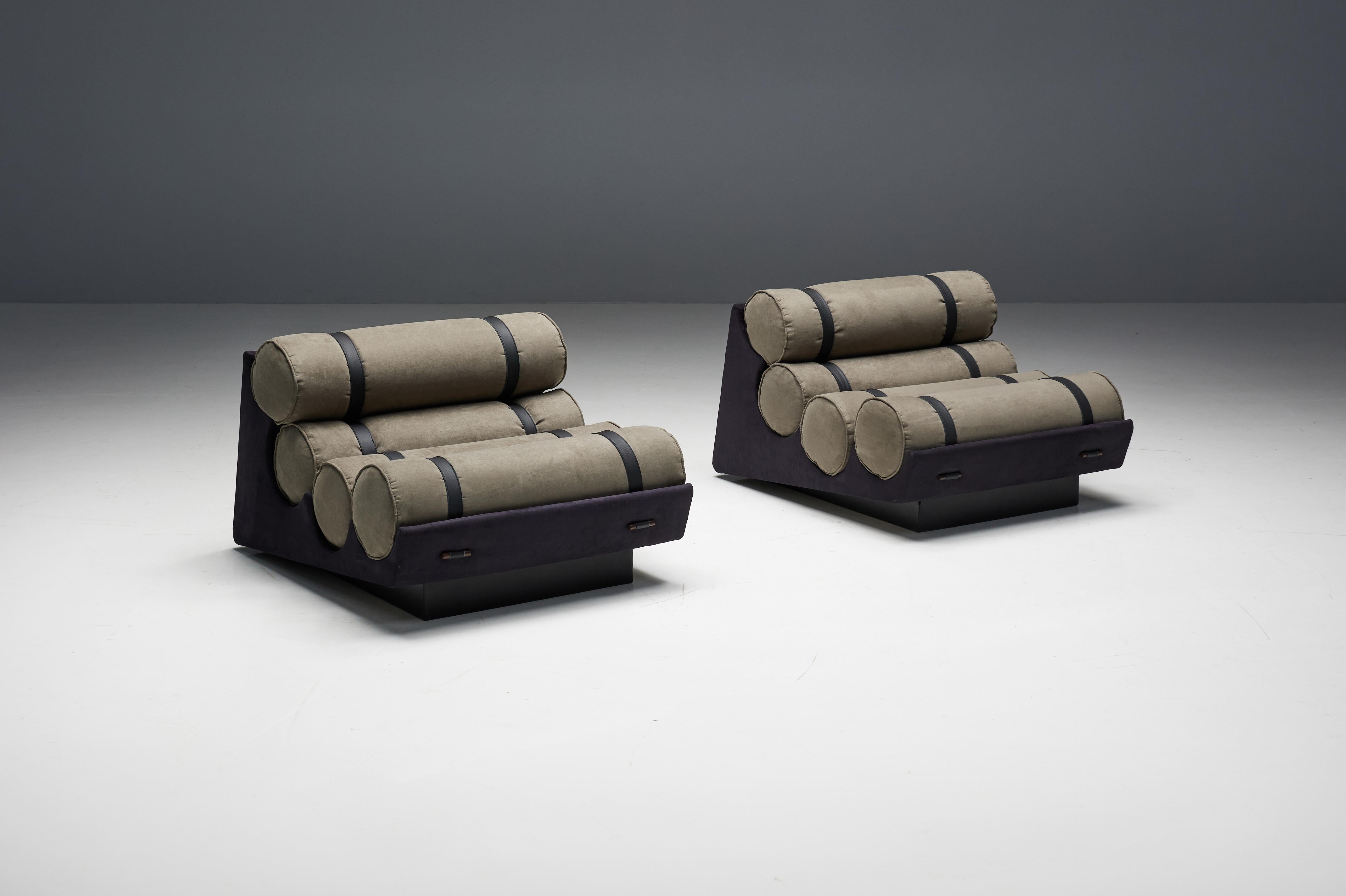 Mid-Century Modern Mid-Century Cylindrical Lounge Chair, Brazil, 1970s For Sale