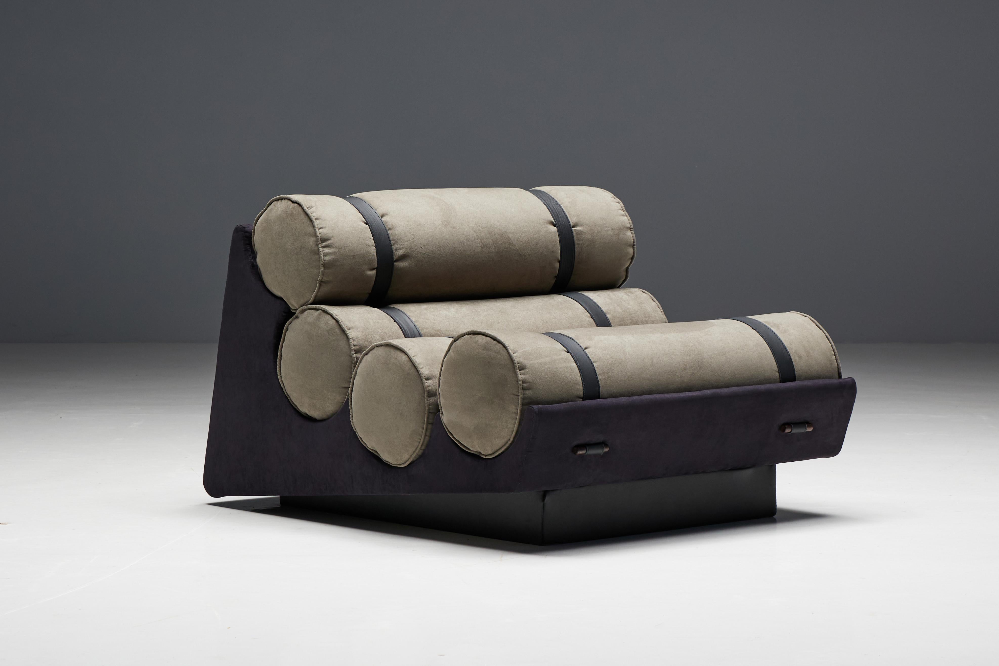 Late 20th Century Mid-Century Cylindrical Lounge Chair, Brazil, 1970s For Sale