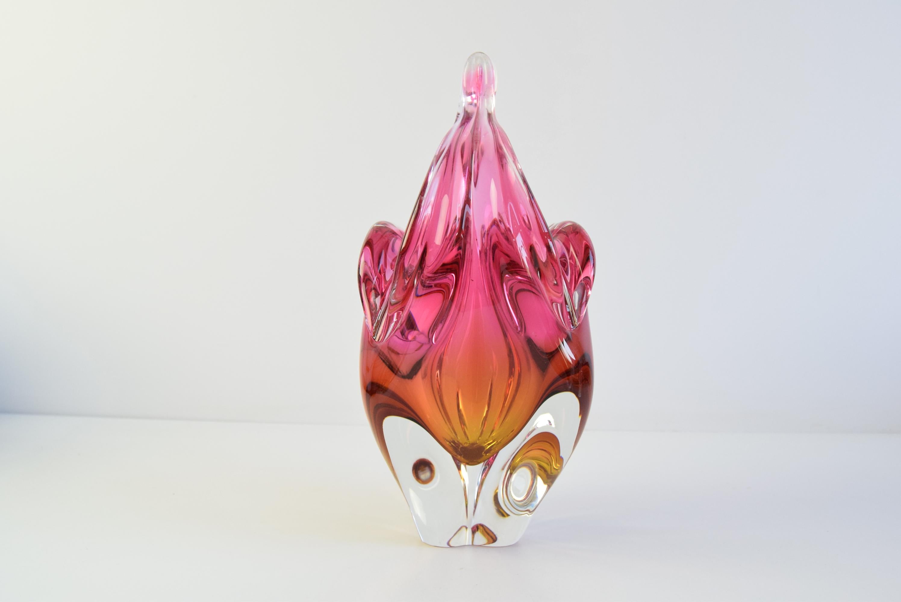 Cristallo Cestino in vetro artistico ceco di metà secolo di Josef Hospodka in vendita