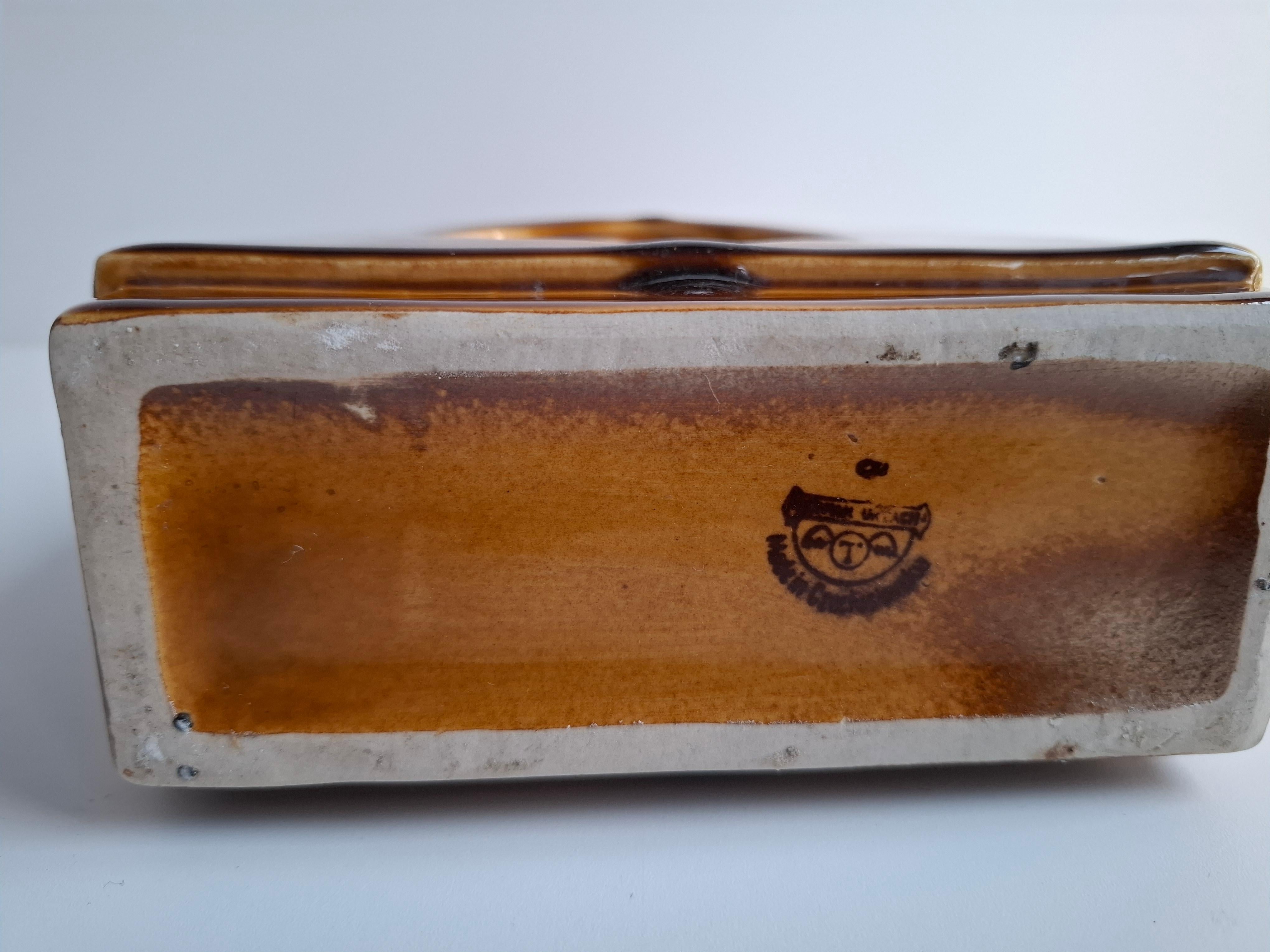 Vaso ceco di metà secolo in ceramica marrone Ditmar Urbach, anni '60. in vendita 9