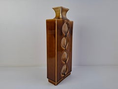Mid Century Czech Brown Ceramic Vase Ditmar Urbach, 1960's.