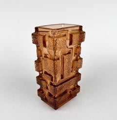 Vaso in vetro di design ceco di metà secolo, 1969