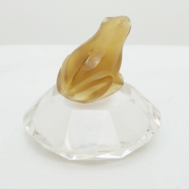 Paperweight Frog Mid-Century Czech Glass Frog Paperweight, Circa 1950 For Sale at 1stDibs