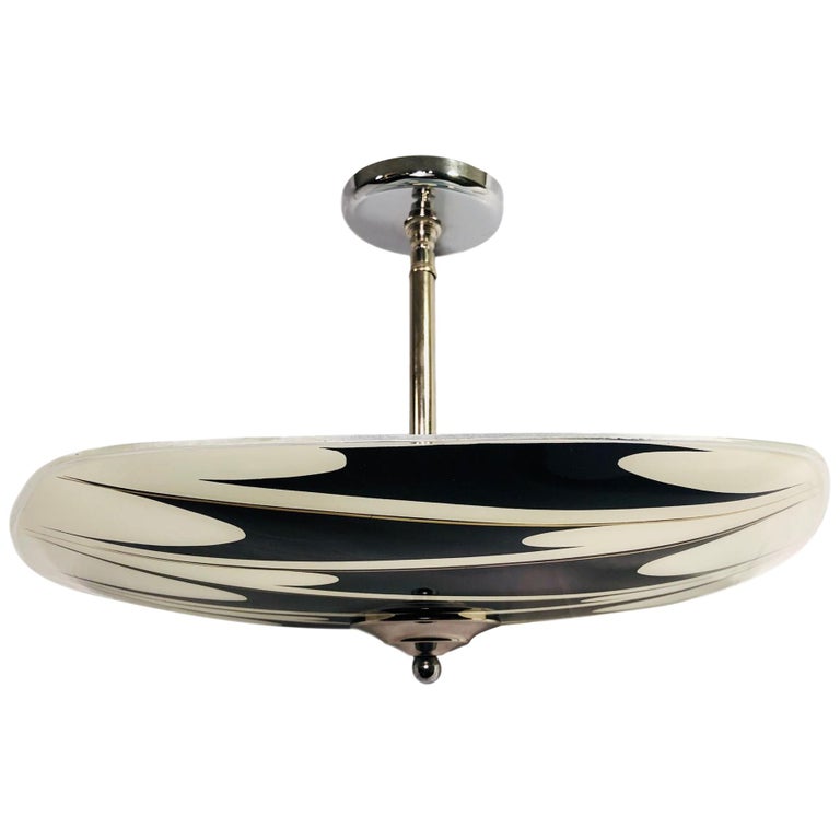 Midcentury Italian Glass Light Fixture For Sale at 1stDibs