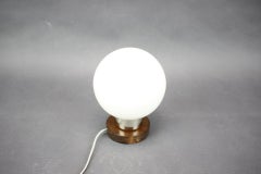 Mid-Century Czech Opaline Glass Globe Table Lamp by Pokrok Žilina, 1960s