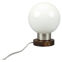 Mid-Century Czech Opaline Glass Globe Table Lamp by Pokrok Žilina, 1960s