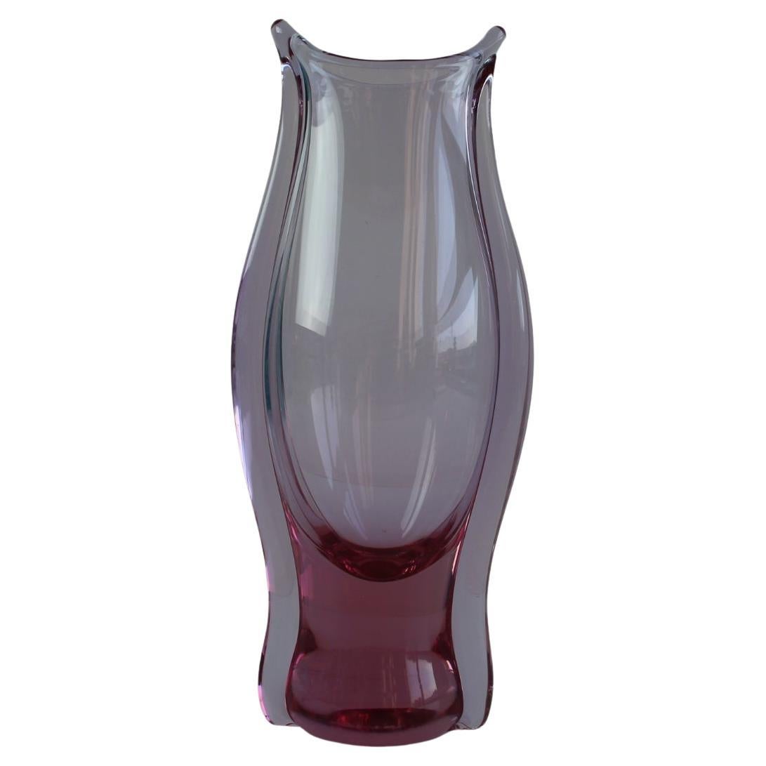 Mid-Century Czech Purple Art Glass Vase by ZBS, 1960s