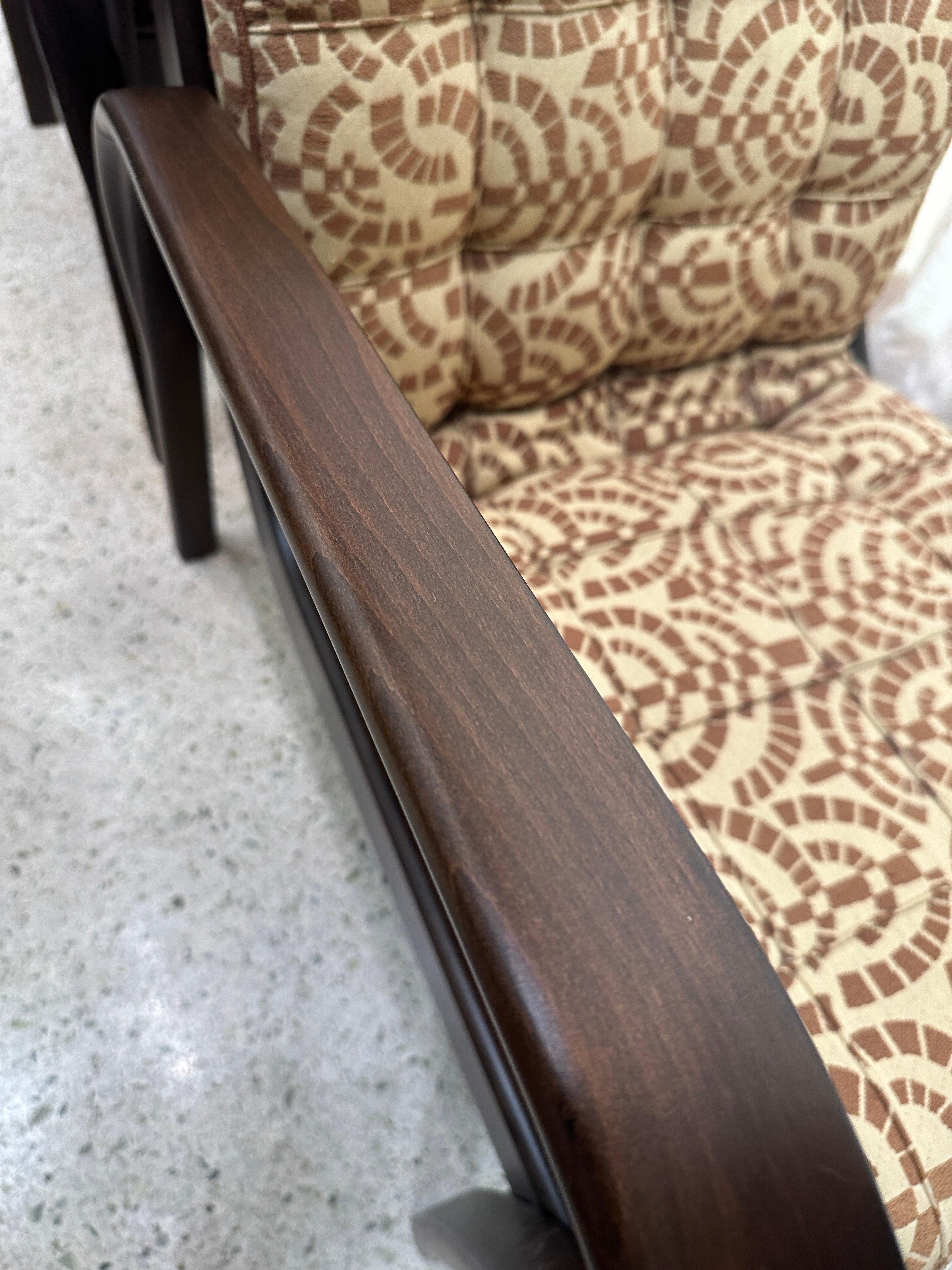 Mid-Century Czech Republic Armchairs w/ Original Fabric For Sale 5