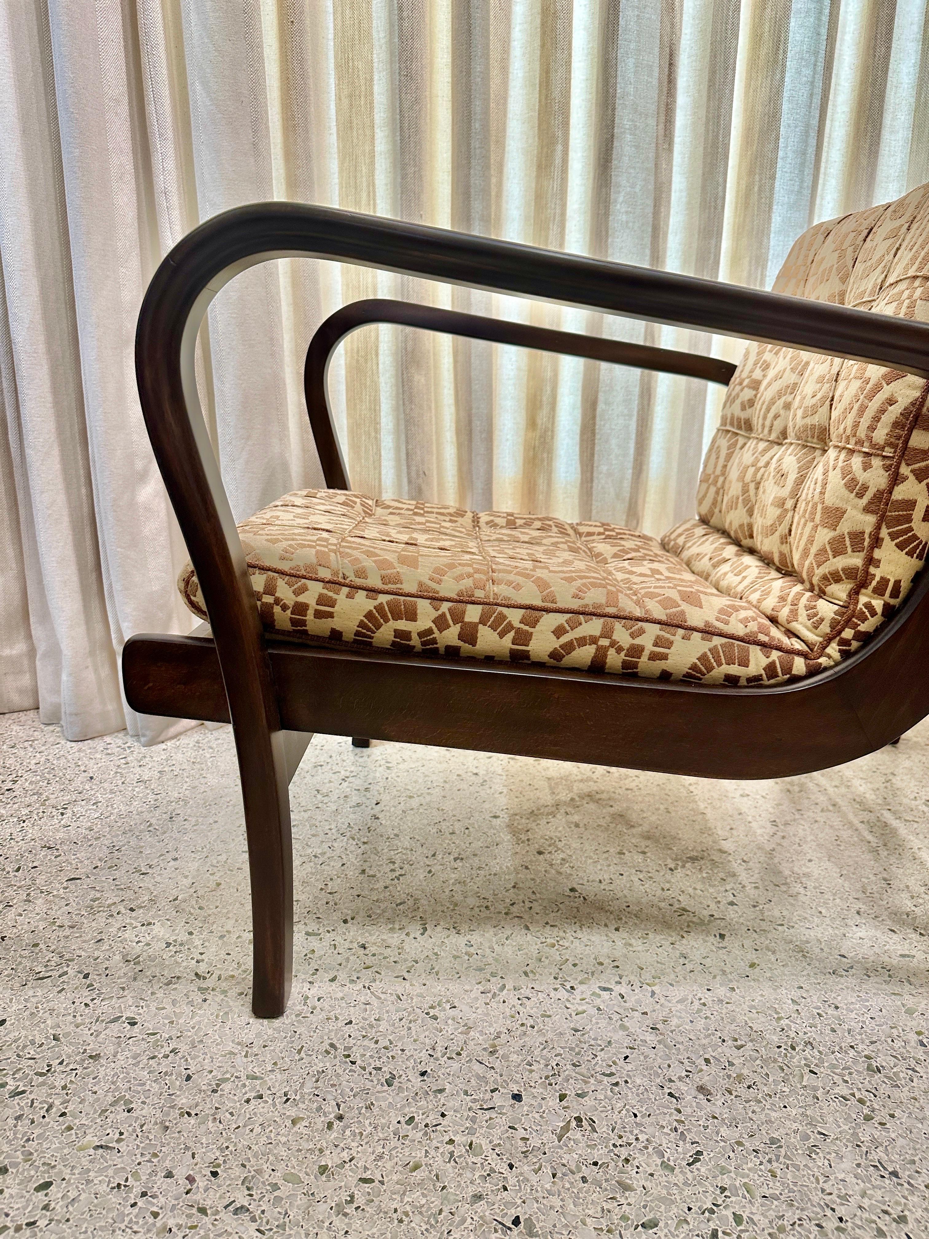 Mid-20th Century Mid-Century Czech Republic Armchairs w/ Original Fabric For Sale