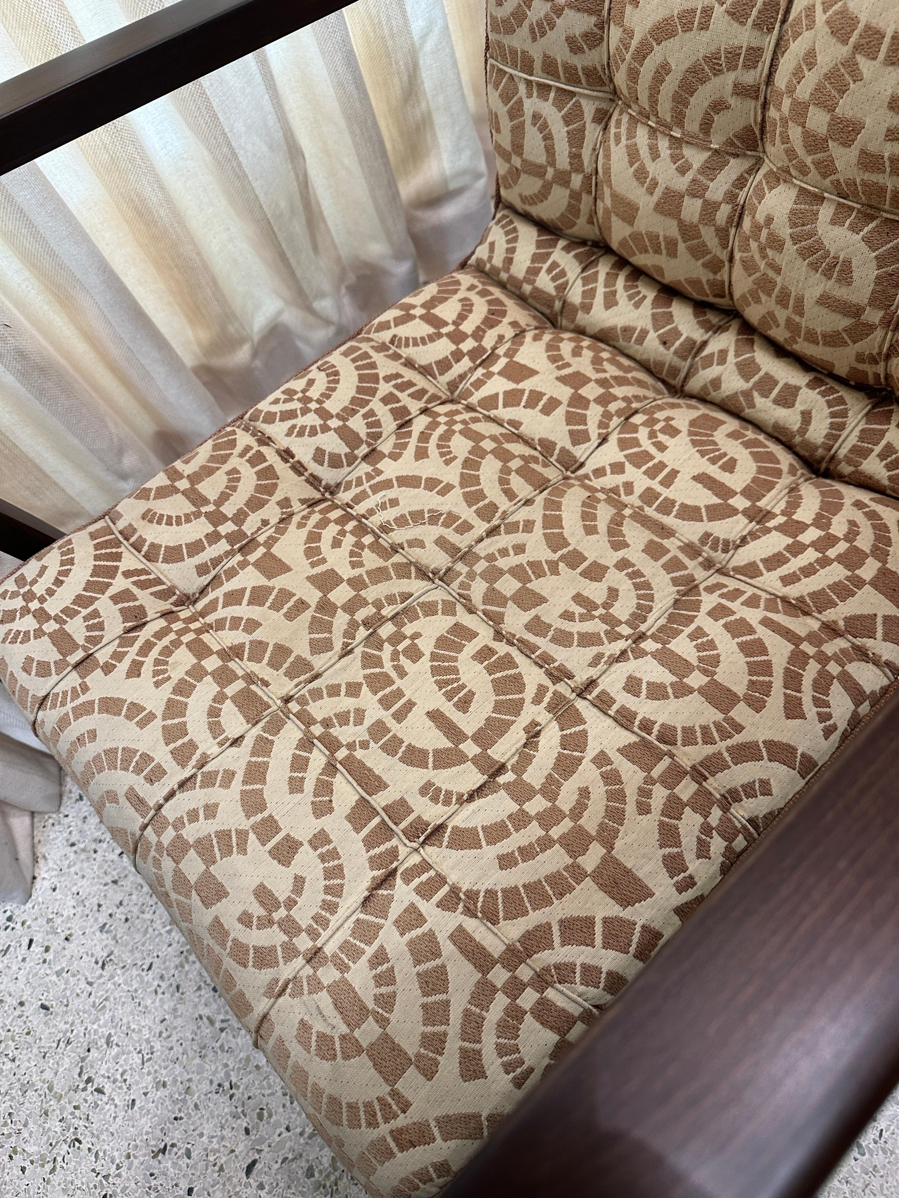 Mid-Century Czech Republic Armchairs w/ Original Fabric For Sale 4