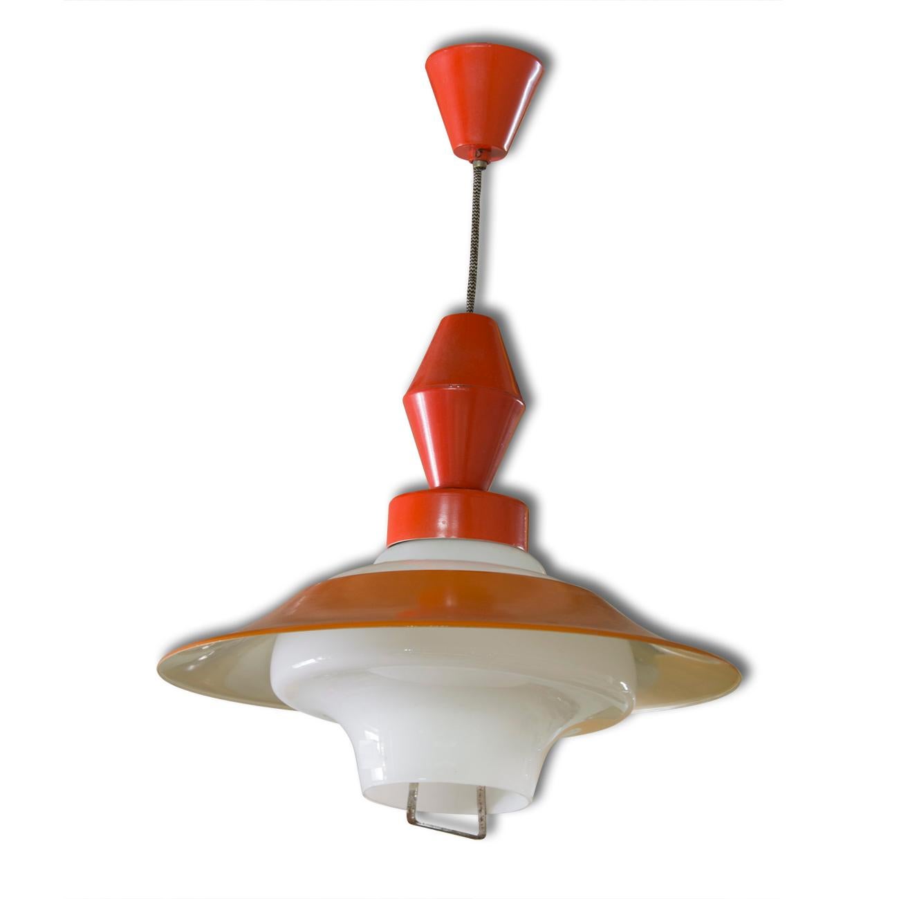 Mid-20th Century Midcentury Czech Single Pedant Lamp, 1960s For Sale