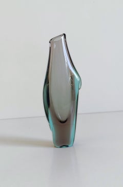 Vaso di vetro artistico Sommerso ceco di metà secolo di Miloslav Klinger, anni '70