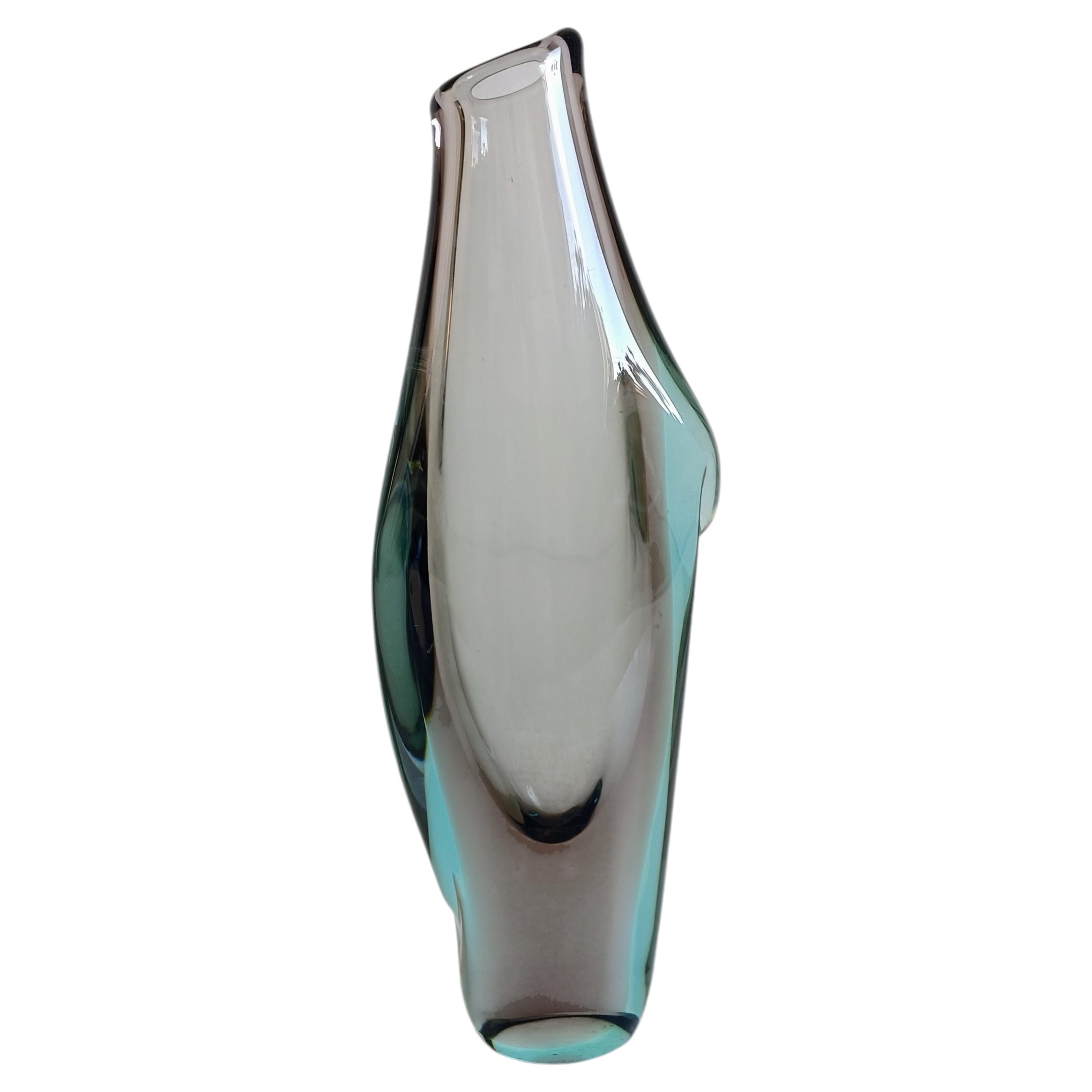 Mid-Century Czech Sommerso Art Glass Vase by Miloslav Klinger, 1970s