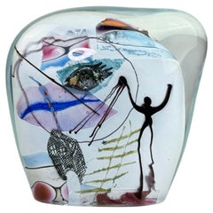 Mid-Century Czech Studio Glass Object or Paperweight Atelier Molnar, Signed, #2