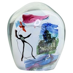 Mid-Century Czech Studio Glass Object or Paperweight Atelier Molnar, Signed