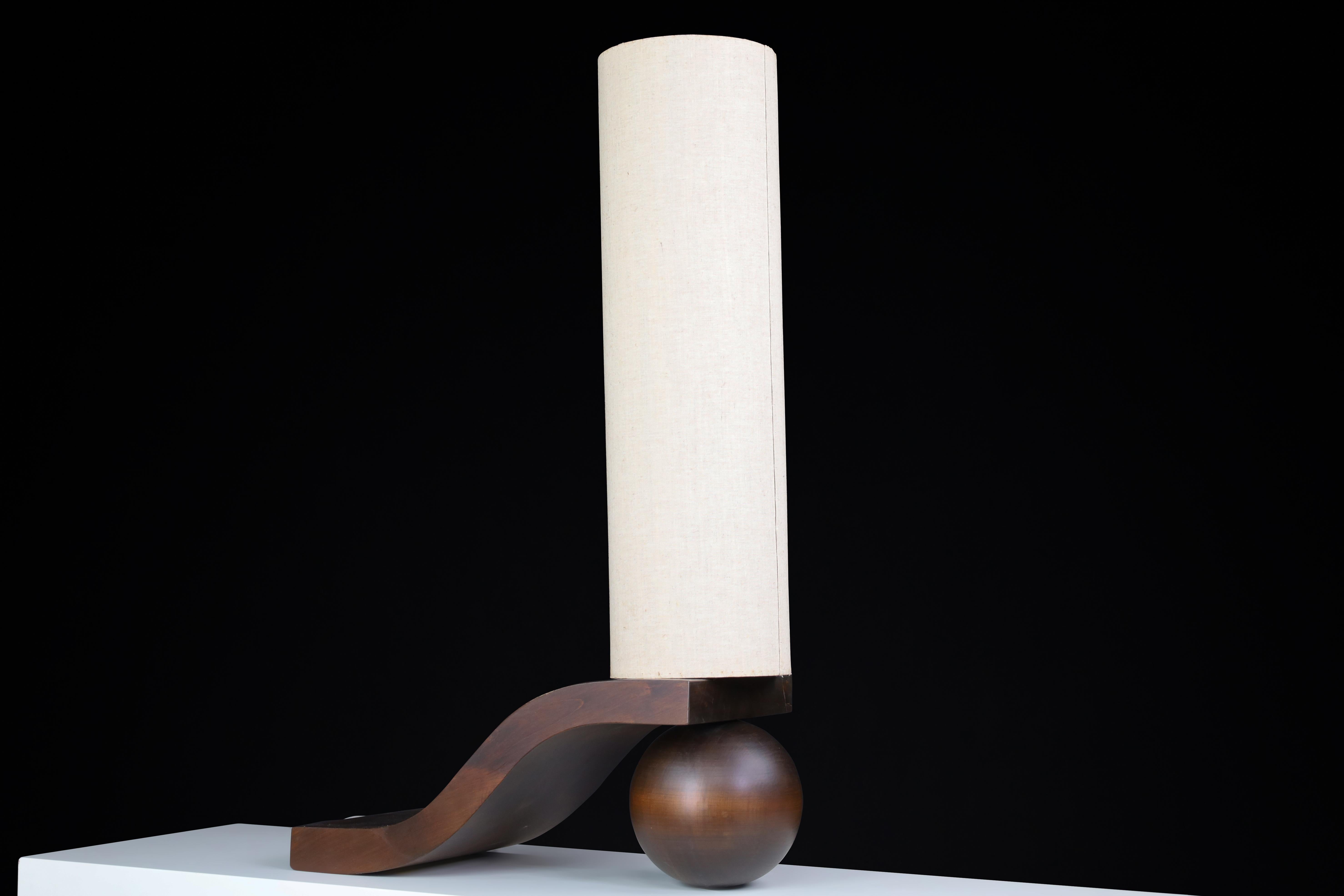 Lampada da tavolo ceca di metà secolo di Vladimír Nývlt in Wood scolpito, anni '70 in vendita 3