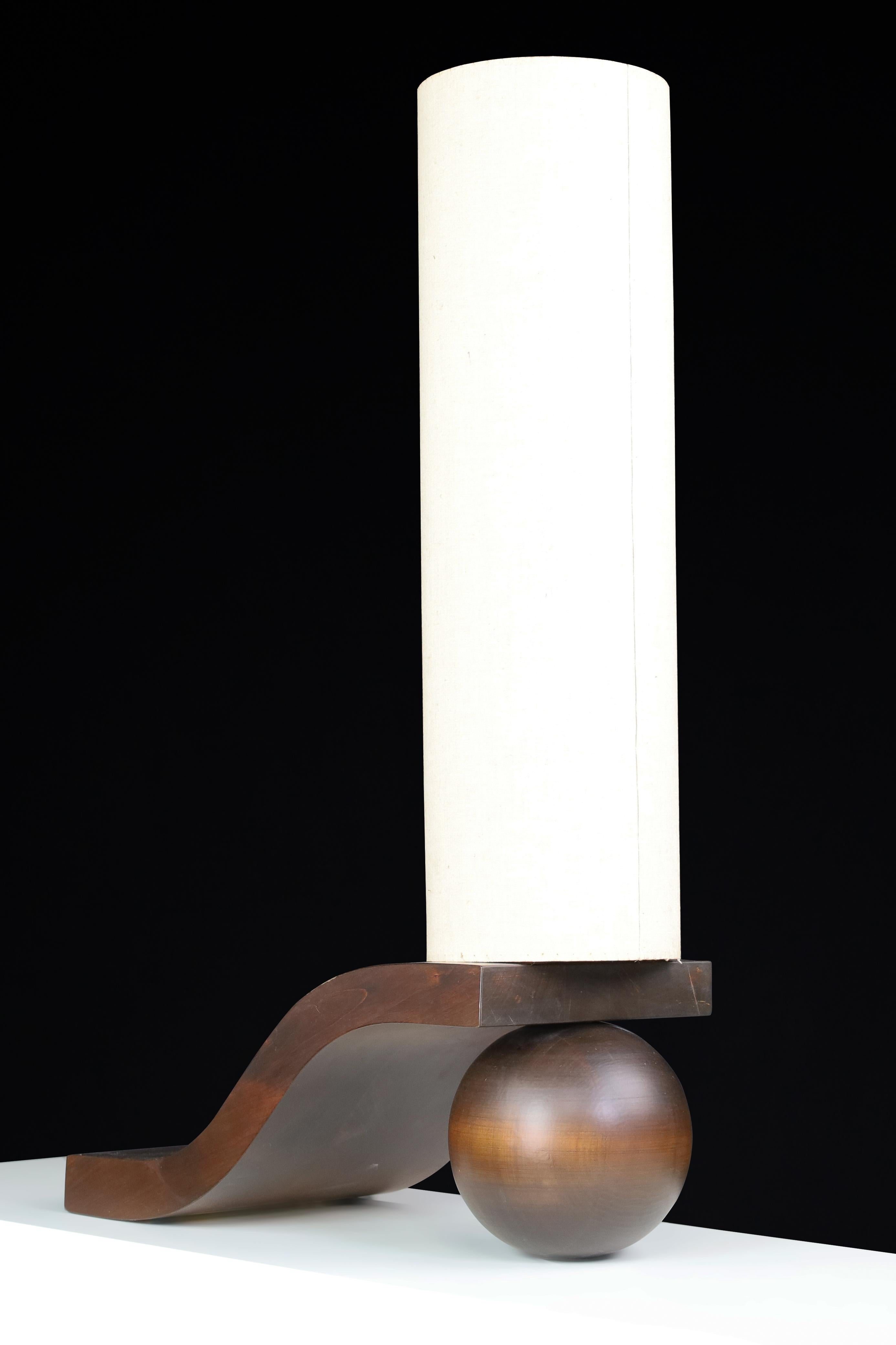 Lampada da tavolo ceca di metà secolo di Vladimír Nývlt in Wood scolpito, anni '70 in vendita 4
