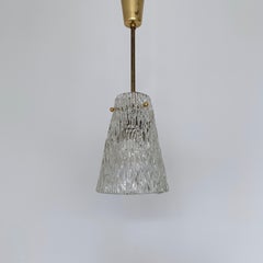 Midcentury Czech Textured Glass Pendant