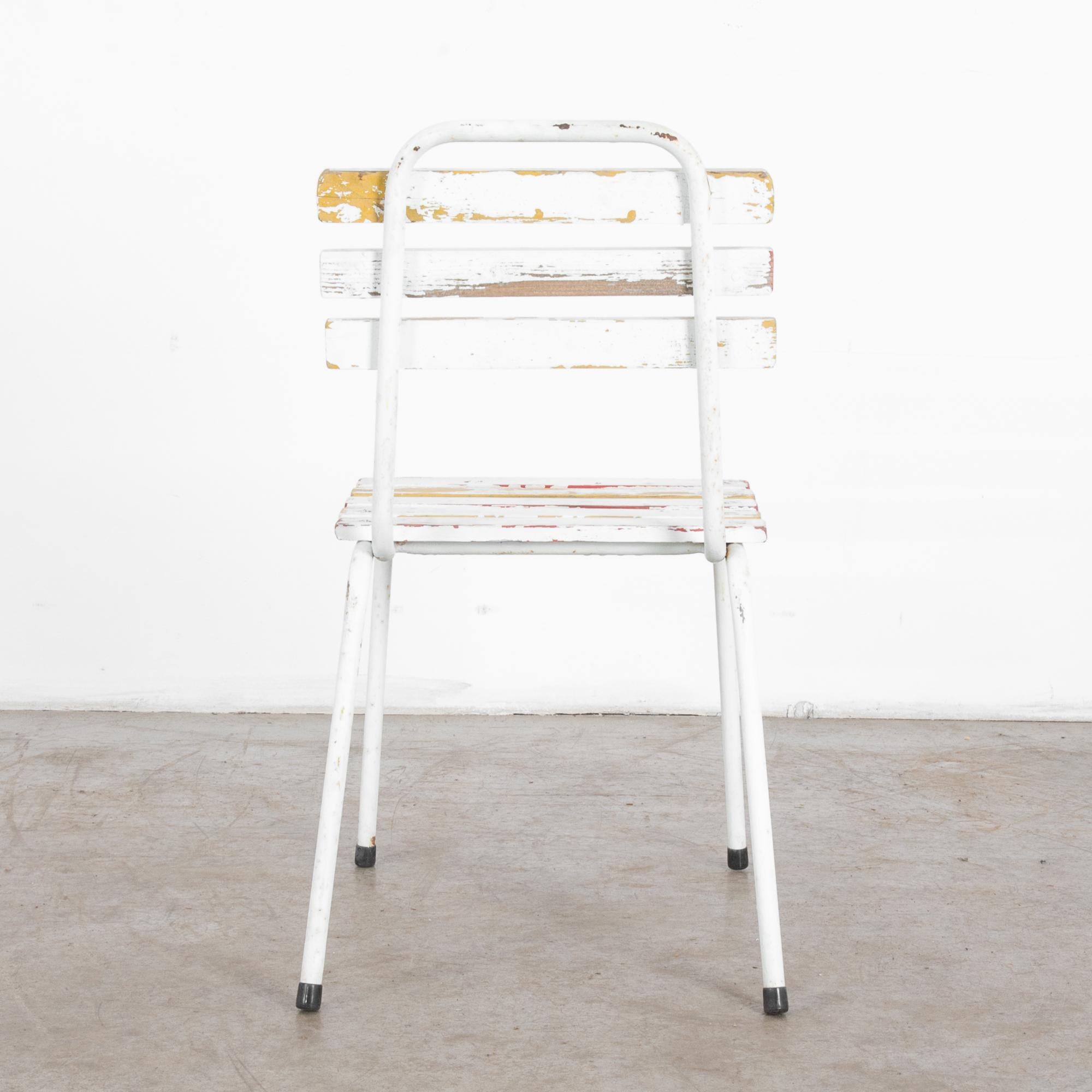 Mid-20th Century Midcentury Czech White Metal Chair