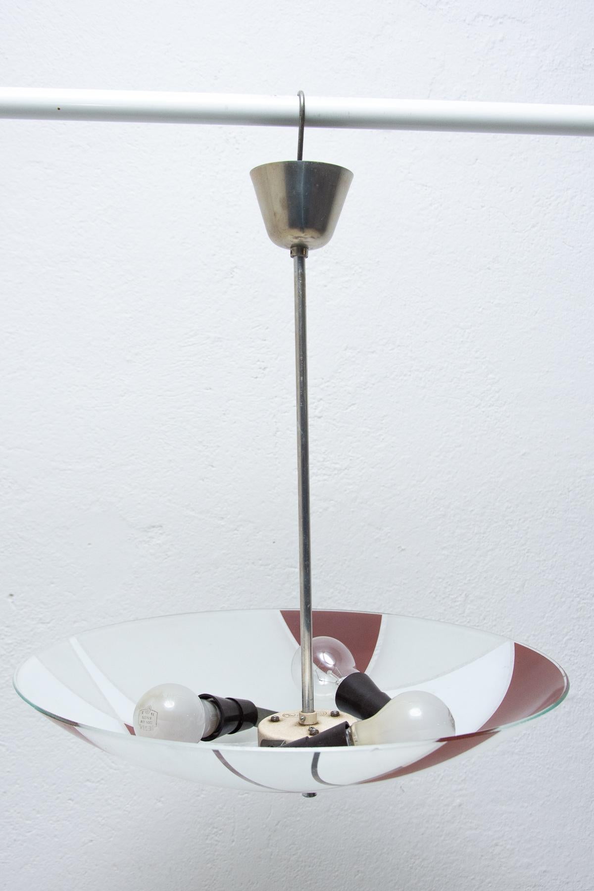 Mid Century Czechoslovak Colored Glass Pendant Lamp for Žukov, 1960´s For Sale 9