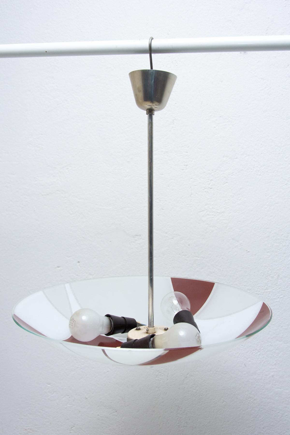 Mid Century Czechoslovak Colored Glass Pendant Lamp for Žukov, 1960´s For Sale 10
