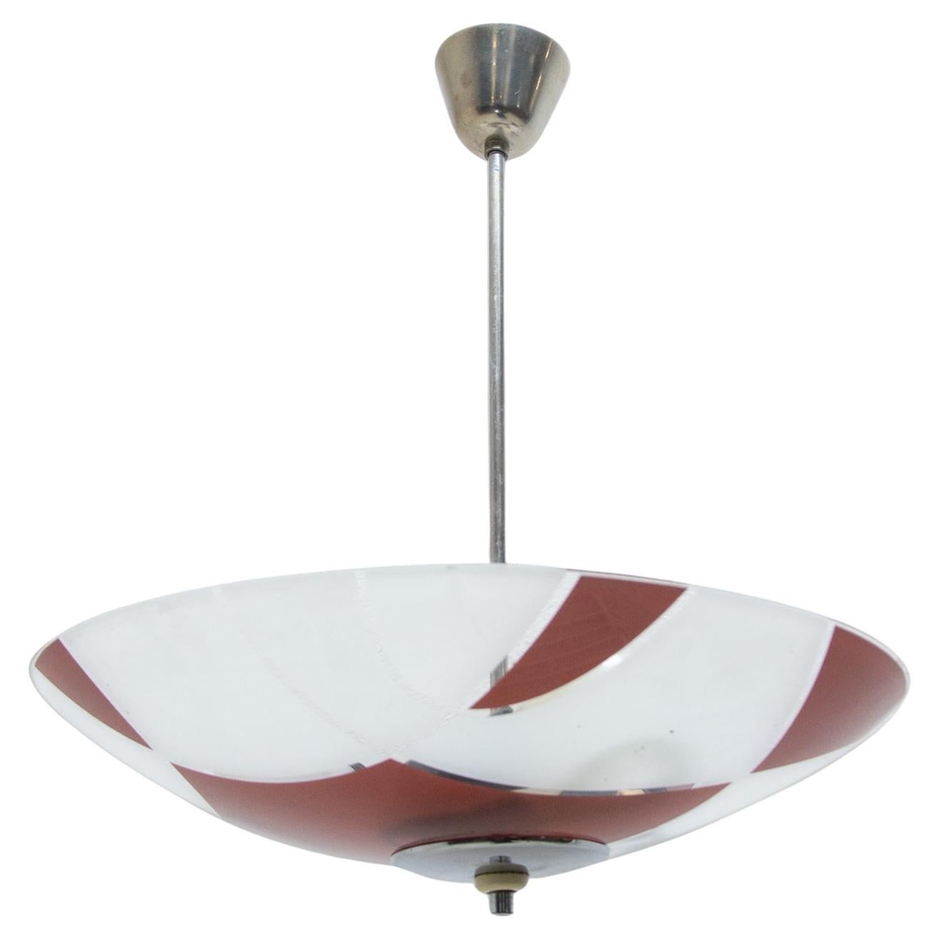 Mid Century Czechoslovak Colored Glass Pendant Lamp for Žukov, 1960´s For Sale