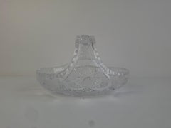 Mid-Century Czechoslovak Cut Crystal Basket