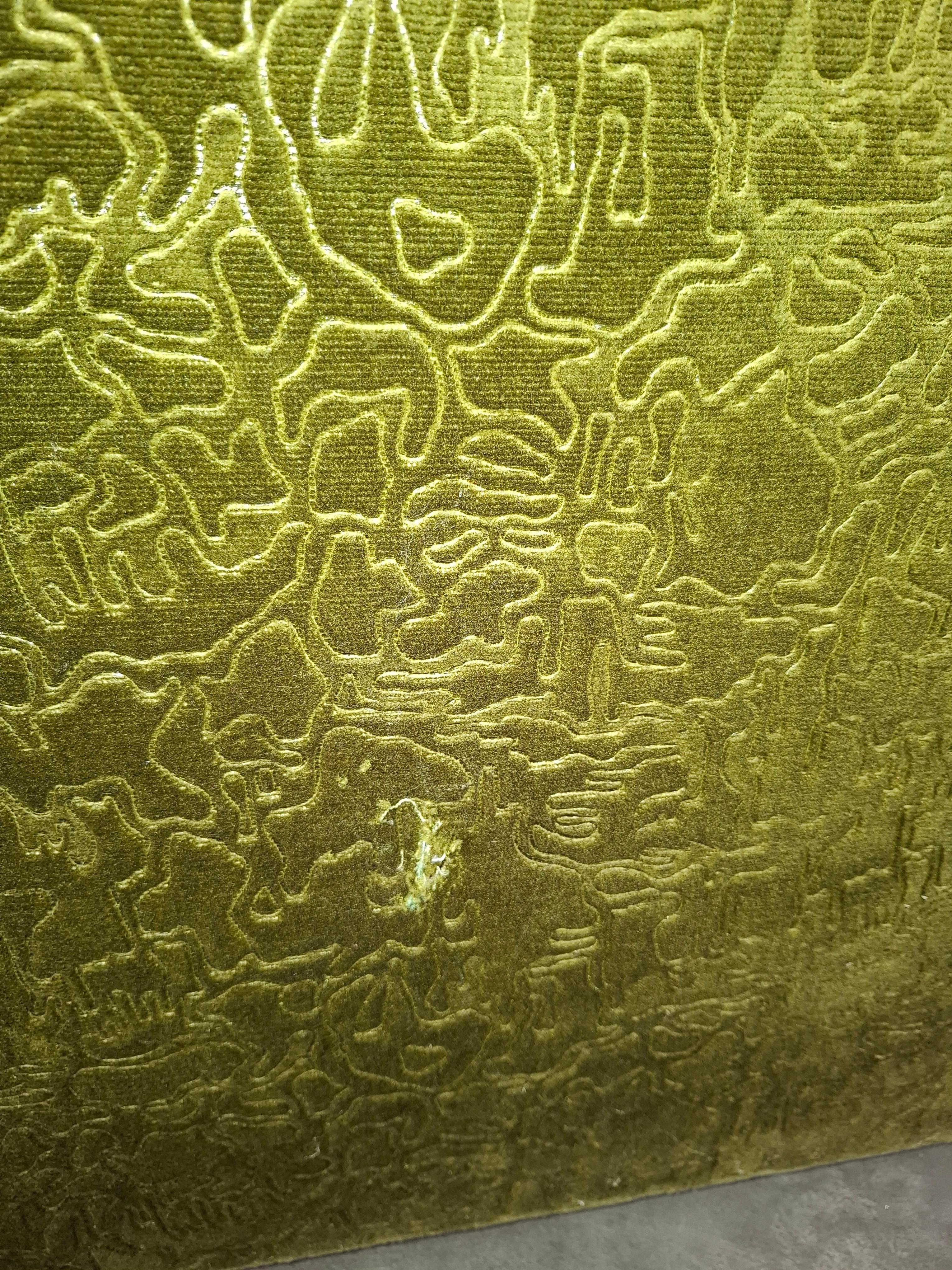 Fauteuil en peluche vert tchécoslovaque du milieu du siècle, 1970 en vente 5