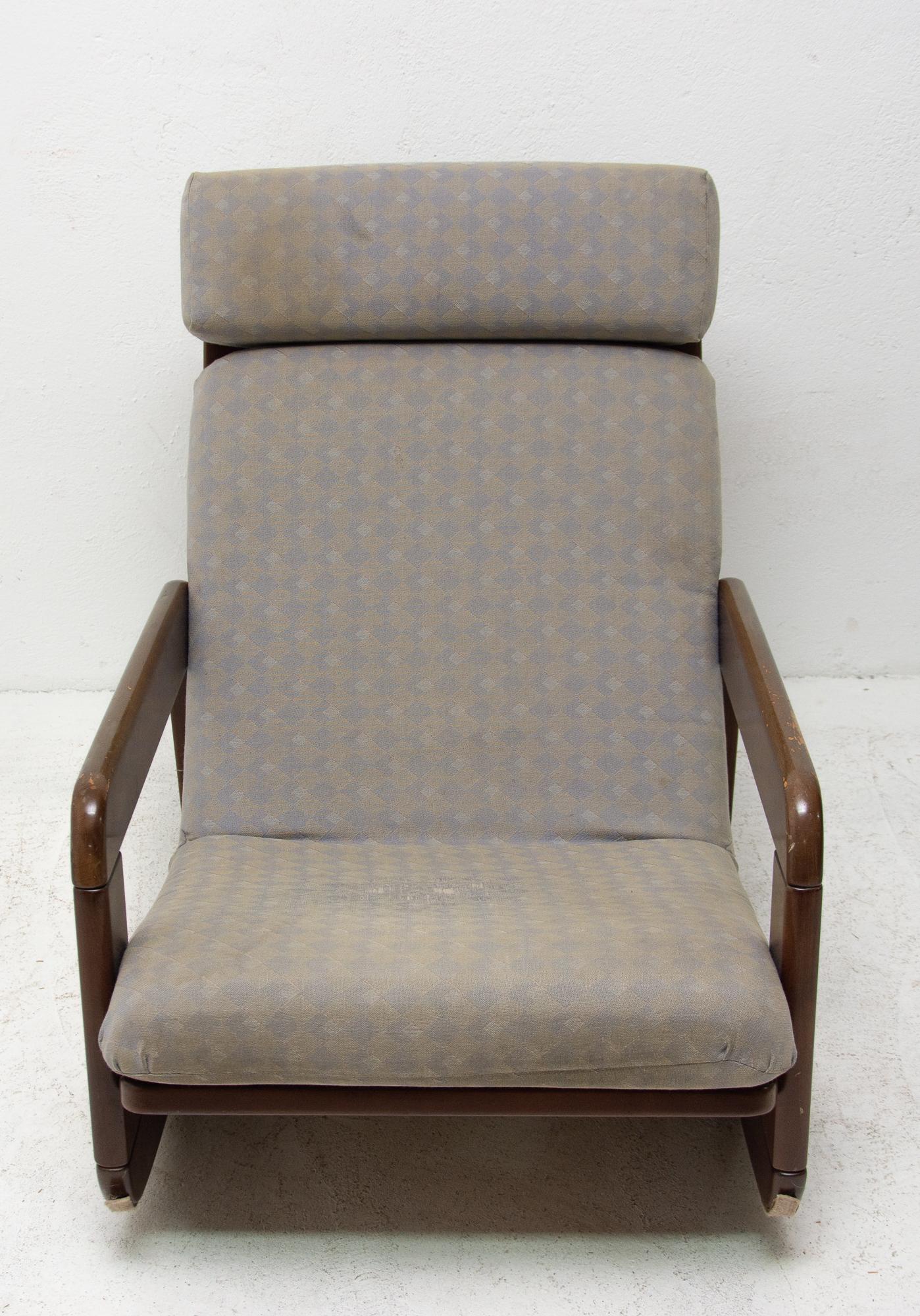 Scandinavian Modern Midcentury Czechoslovak Rocking Chair, 1960s For Sale
