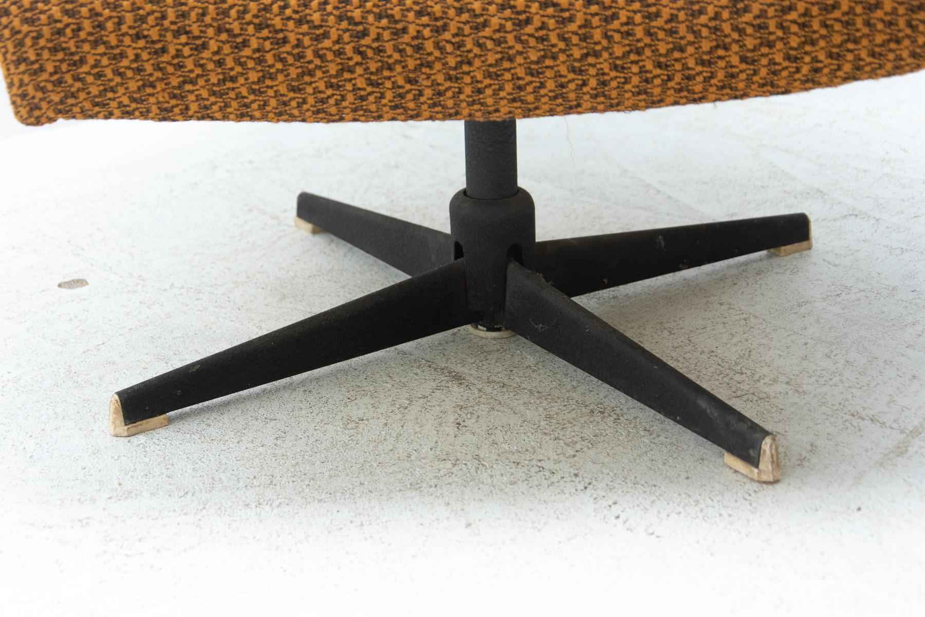 Fabric Mid-Century Czechoslovak Swivel Armchair, 1970's