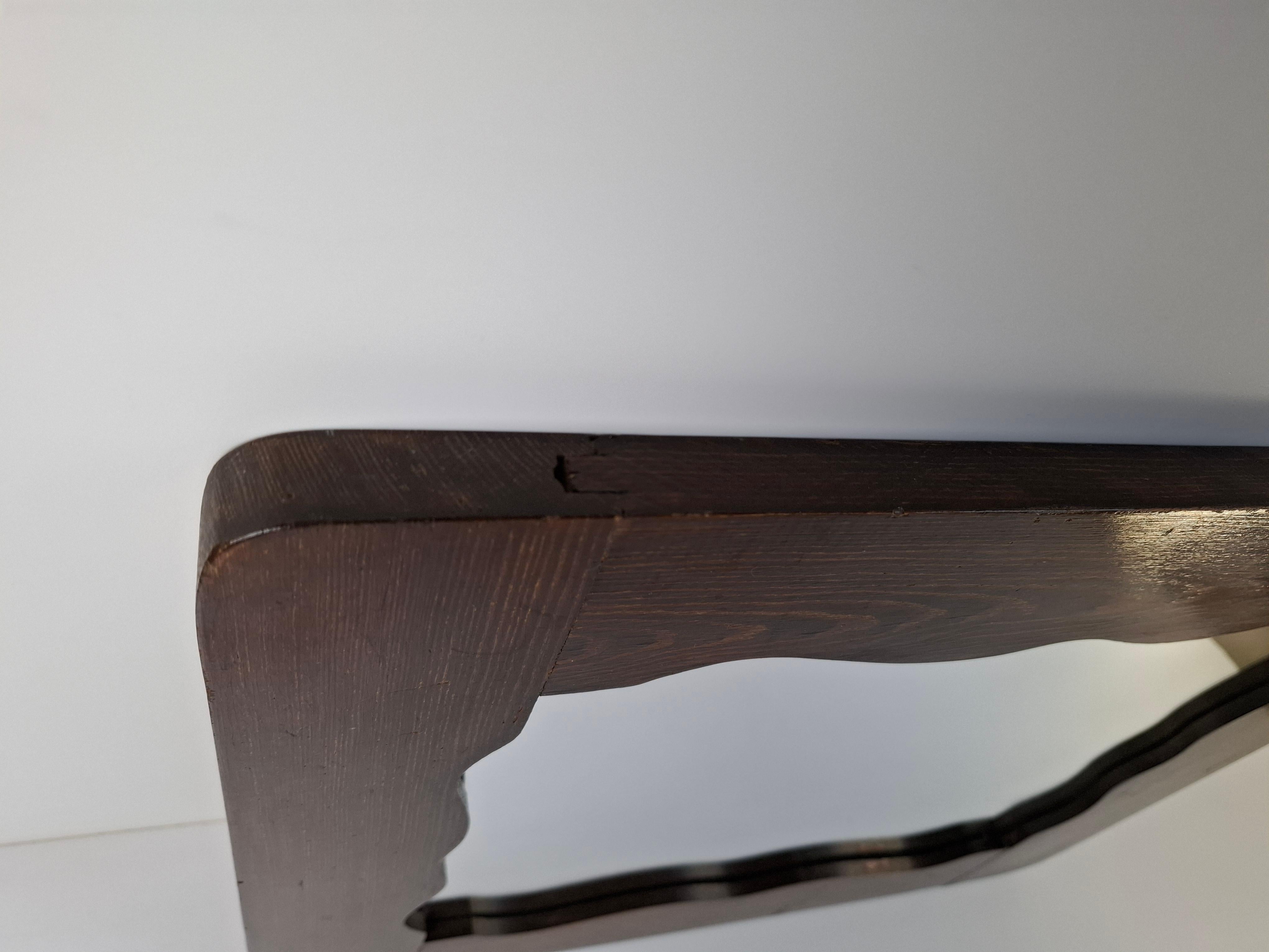 Mid-Century Czechoslovak Wavy-Frame Wooden Wall Mirror, 1940s For Sale 4