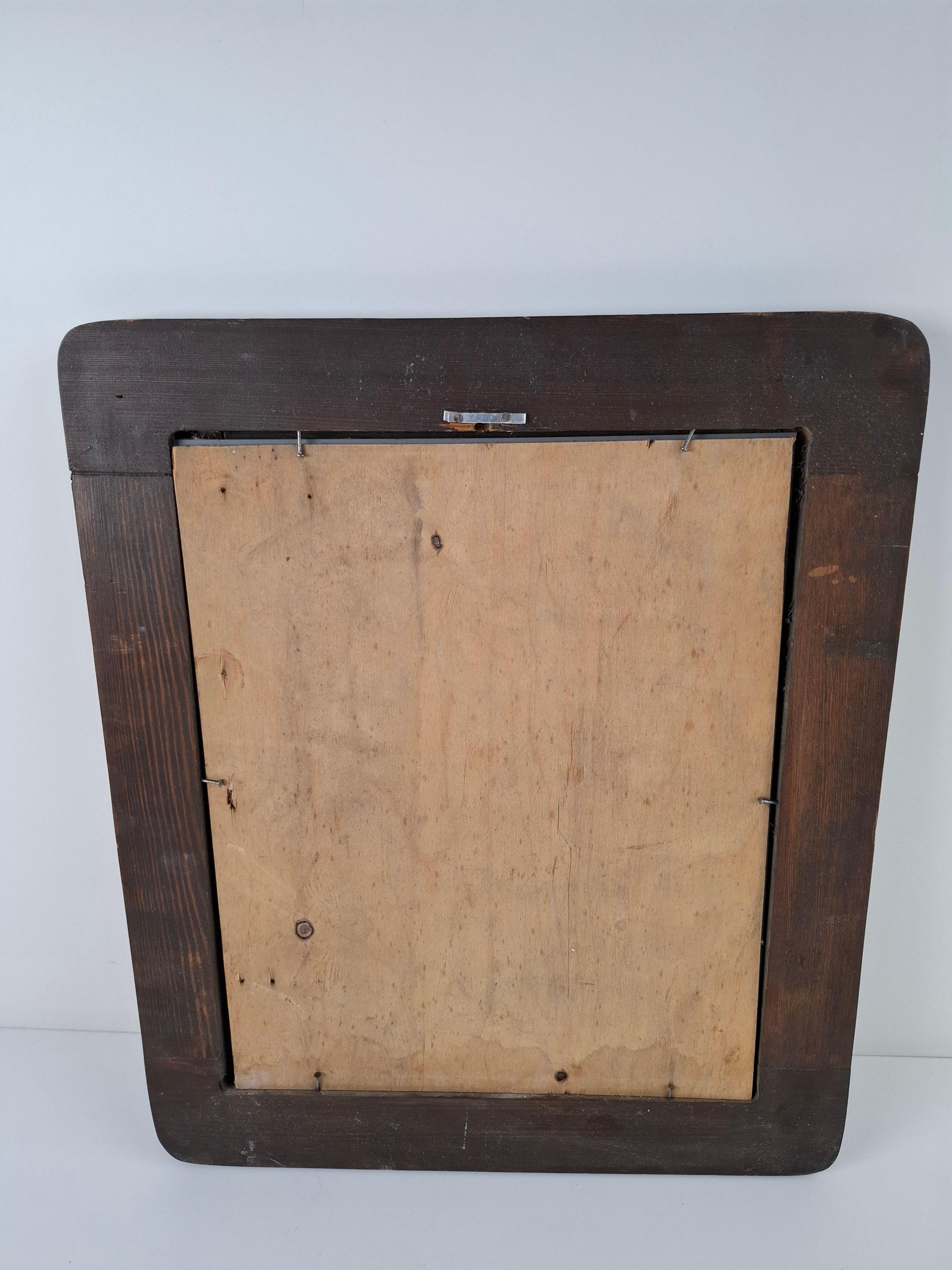 Mid-Century Czechoslovak Wavy-Frame Wooden Wall Mirror, 1940s For Sale 6